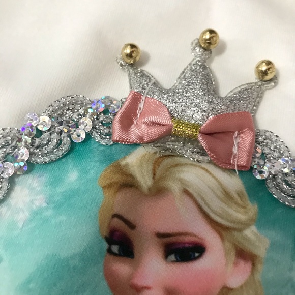 Elsa Long Sleeve Blue Sparkly Cute Dress - Picture 7 of 8